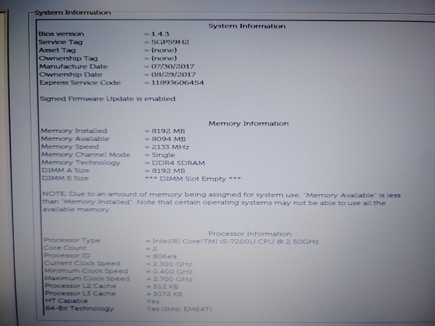 Dell Latitude 5480 14" i5-7200U✔8GB RAM✔256GB SSD✔ *NO BATT/NO OS/NO AC* *READ** - Image 10