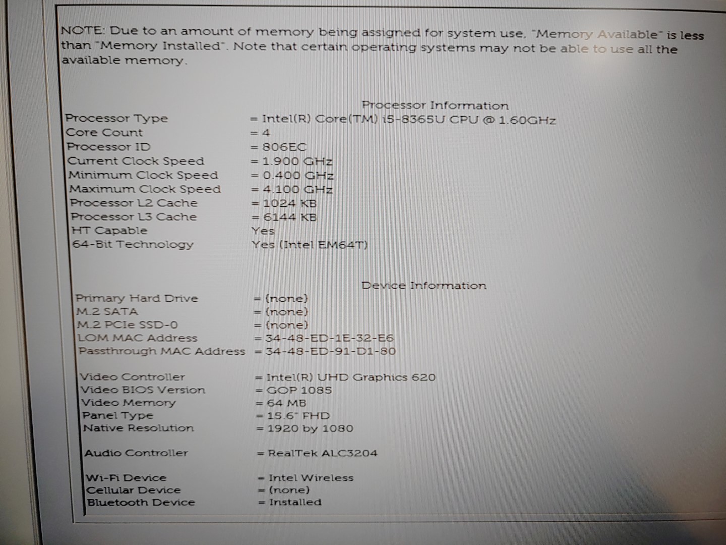 Dell Latitude 5500 15.6" i5-8365U✔ *NO SSD/NO RAM/NO BATT/NO AC* **READ**** - Image 11