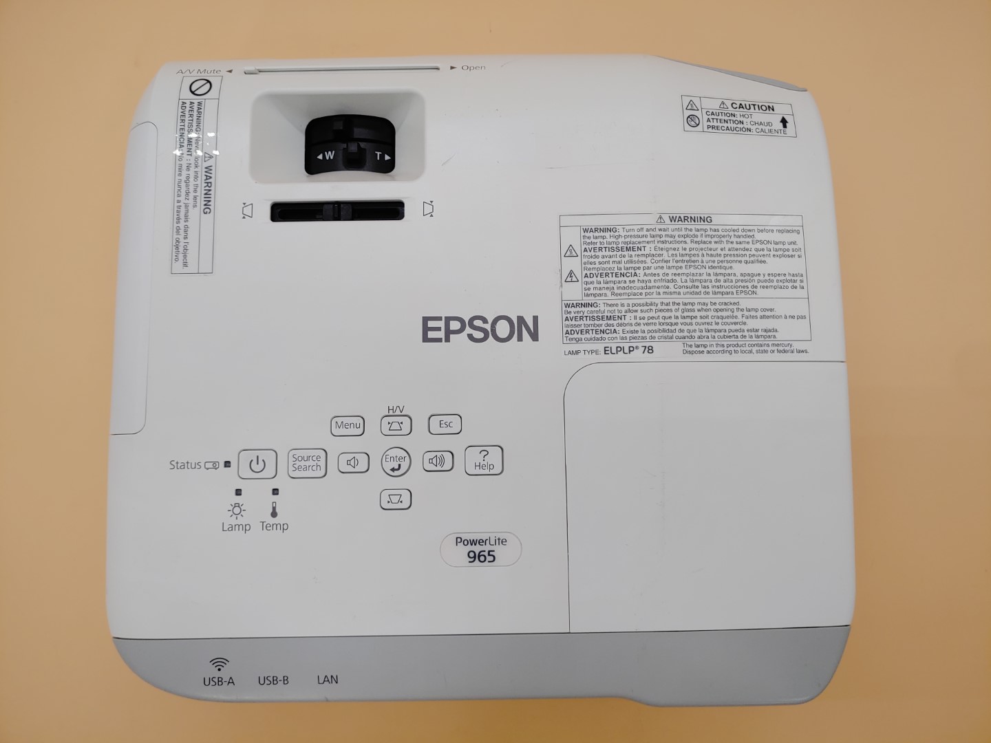 Epson PowerLite 965 H583A XGA 3LCD HDMI 3,500 ANSI Lumen Projector (4342 HOURS) - Image 7