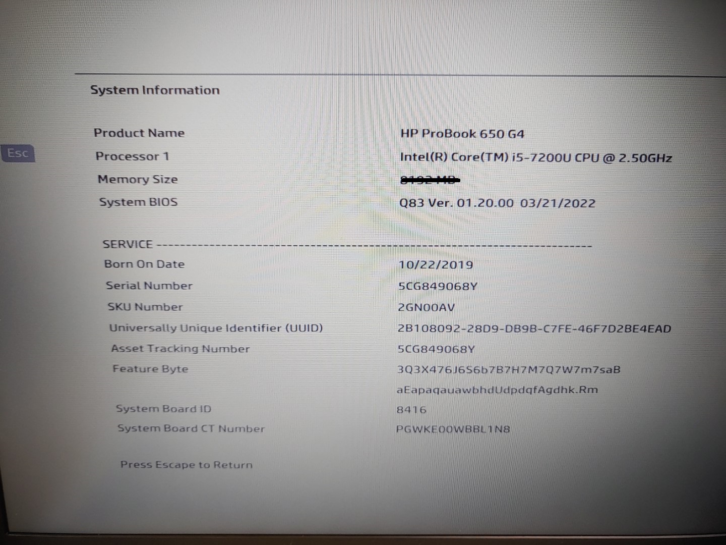 HP ProBook 650 G4 15.6" Intel i5-7200U✔ *NO RAM/NO HDD/NO AC***READ***BIOS PASS* - Image 12