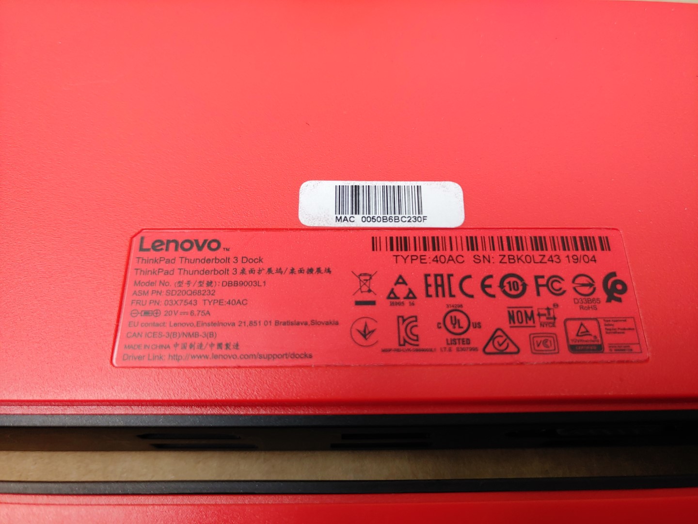 LOT of (2) Lenovo ThinkPad Thunderbolt 3 Dock ✔40AC✔SD20K40273✔ *NO A/C* - Image 9