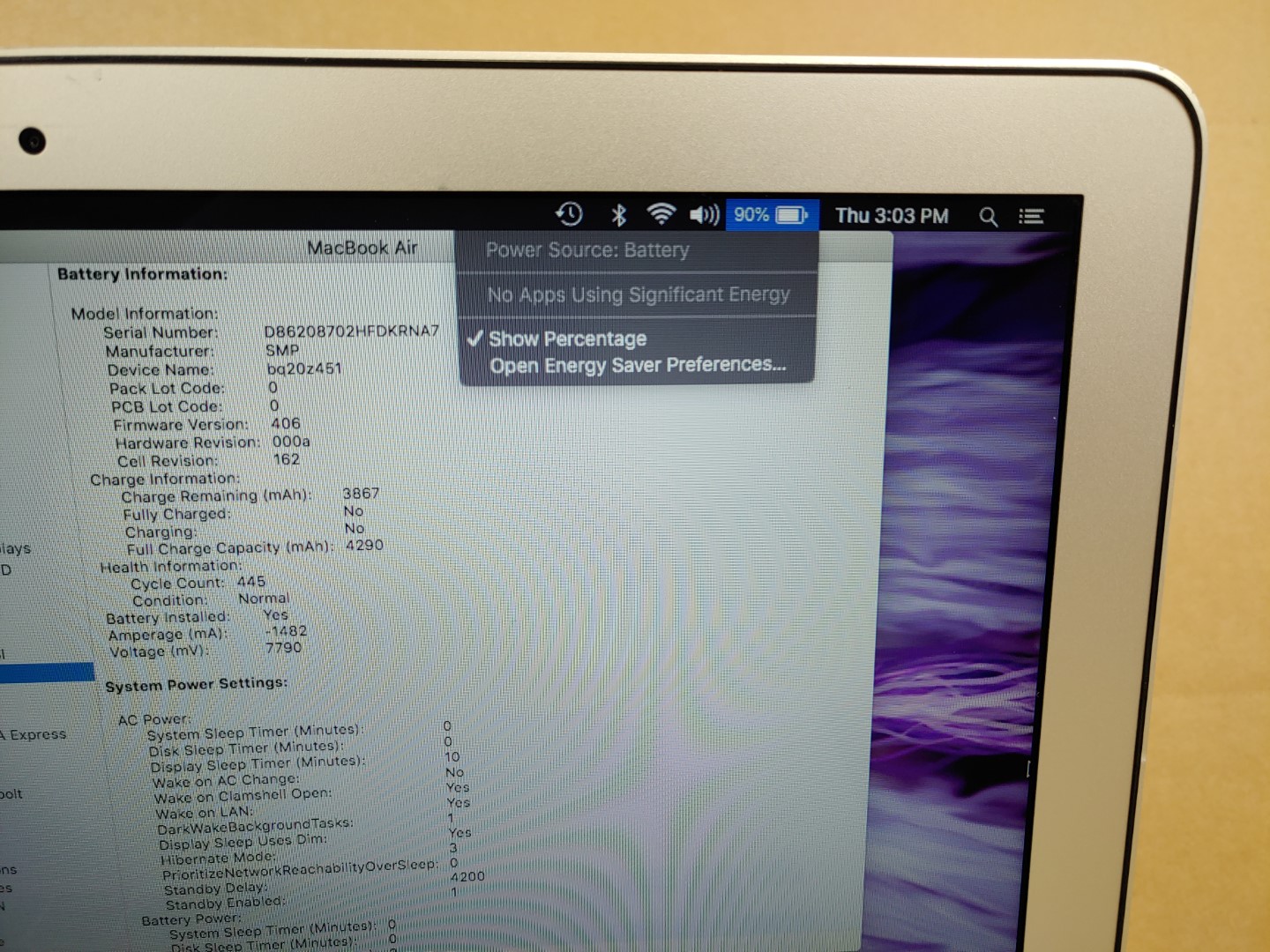 Apple 13" MacBook Air / A1369 {2011} Intel i7 1.8GHz 4GB 256GB FLASH - MD226LL/A - Image 12