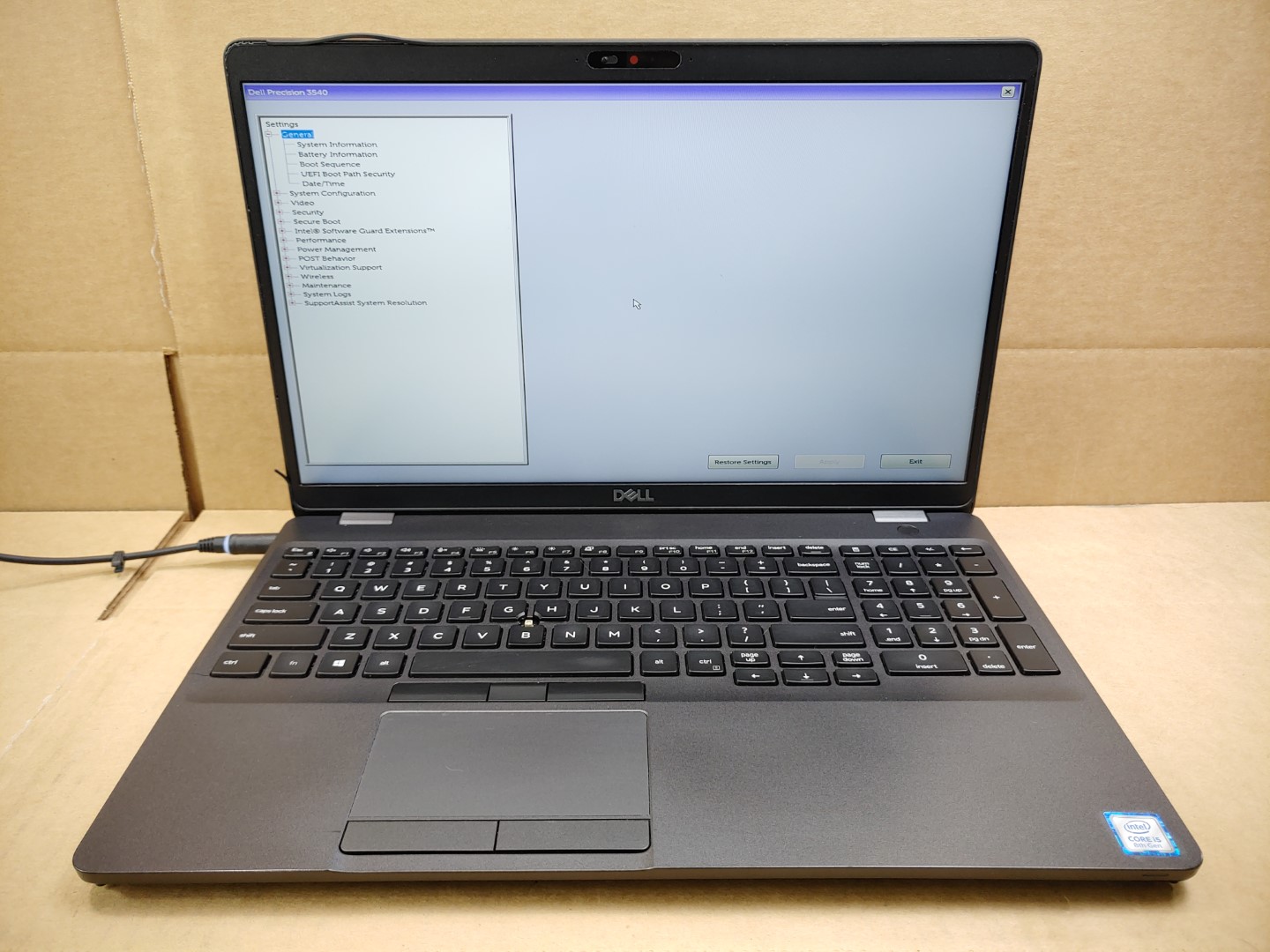 Dell Precision 3540 15.6" Intel i5-8265U✔ *NO BATT/NO SSD/NO RAM/NO AC* **READ**