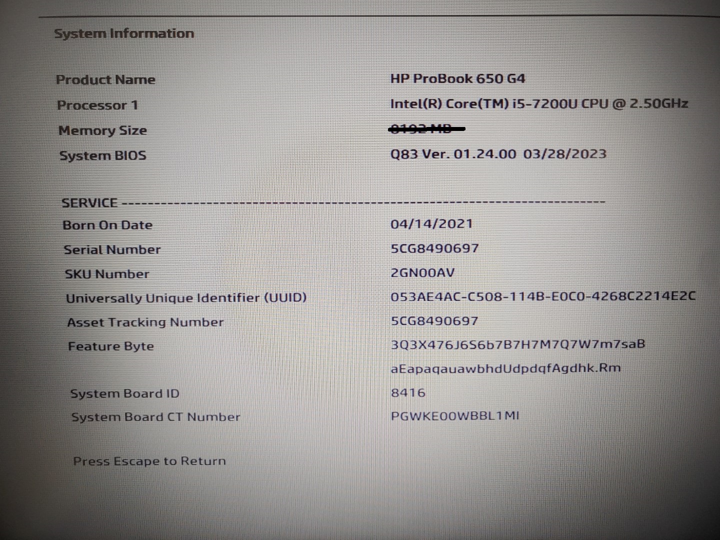 HP ProBook 650 G4 15.6" Intel i5-7200U✔ *NO RAM/NO HDD/NO AC* *READ* *BIOS PASS* - Image 12