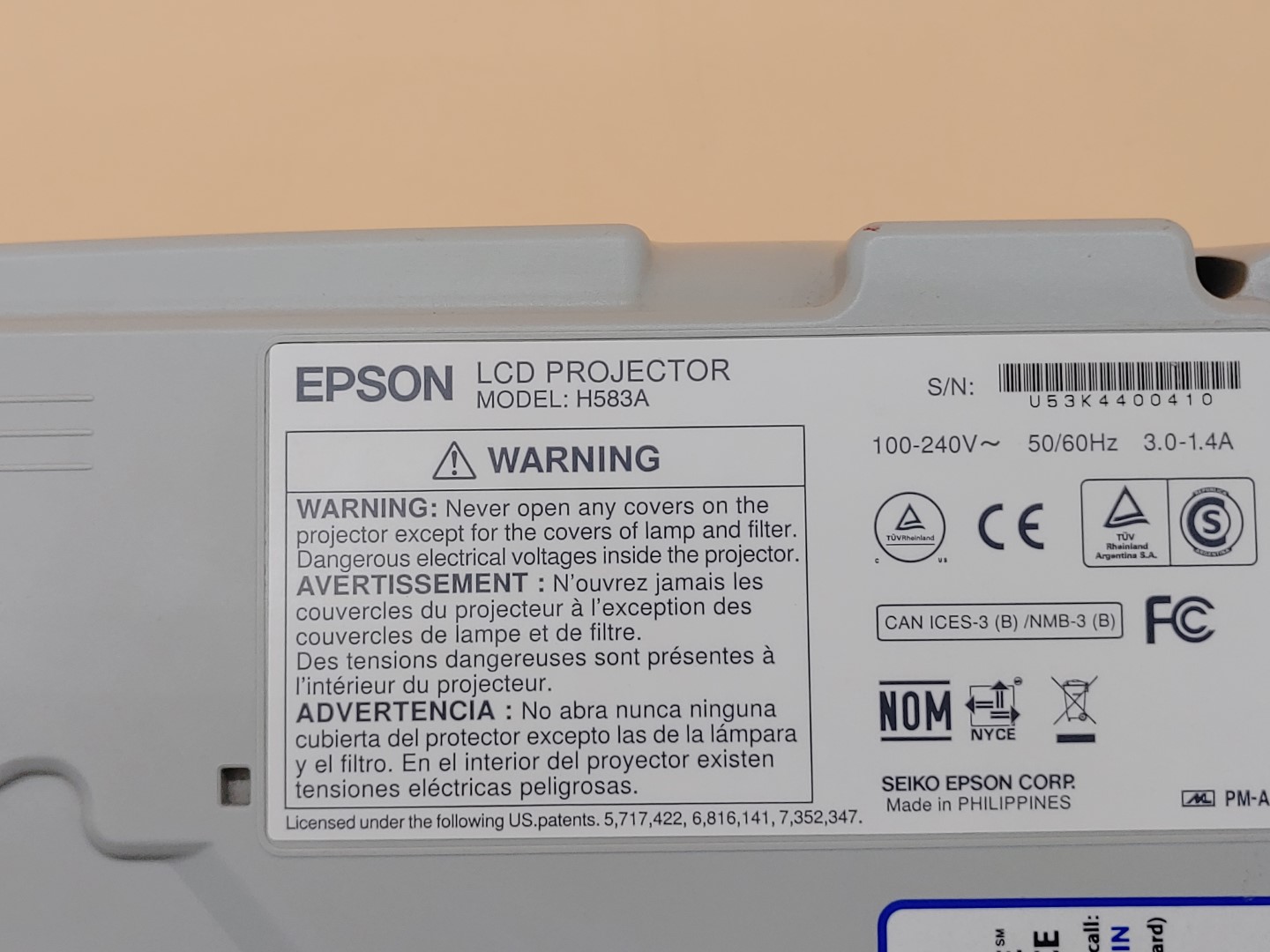 Epson PowerLite 965 H583A XGA 3LCD HDMI 3,500 ANSI Lumen Projector (1128 HOURS) - Image 11