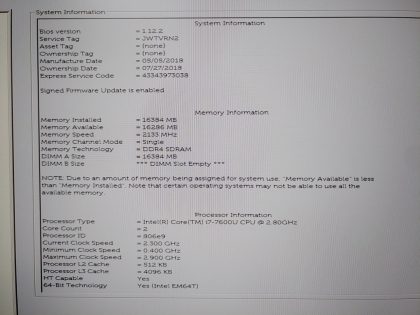 Dell Latitude 7480 14" Intel i7-7600U✔16GB RAM✔512GB SSD✔ *NO BATT/NO OS/NO AC* - Image 9