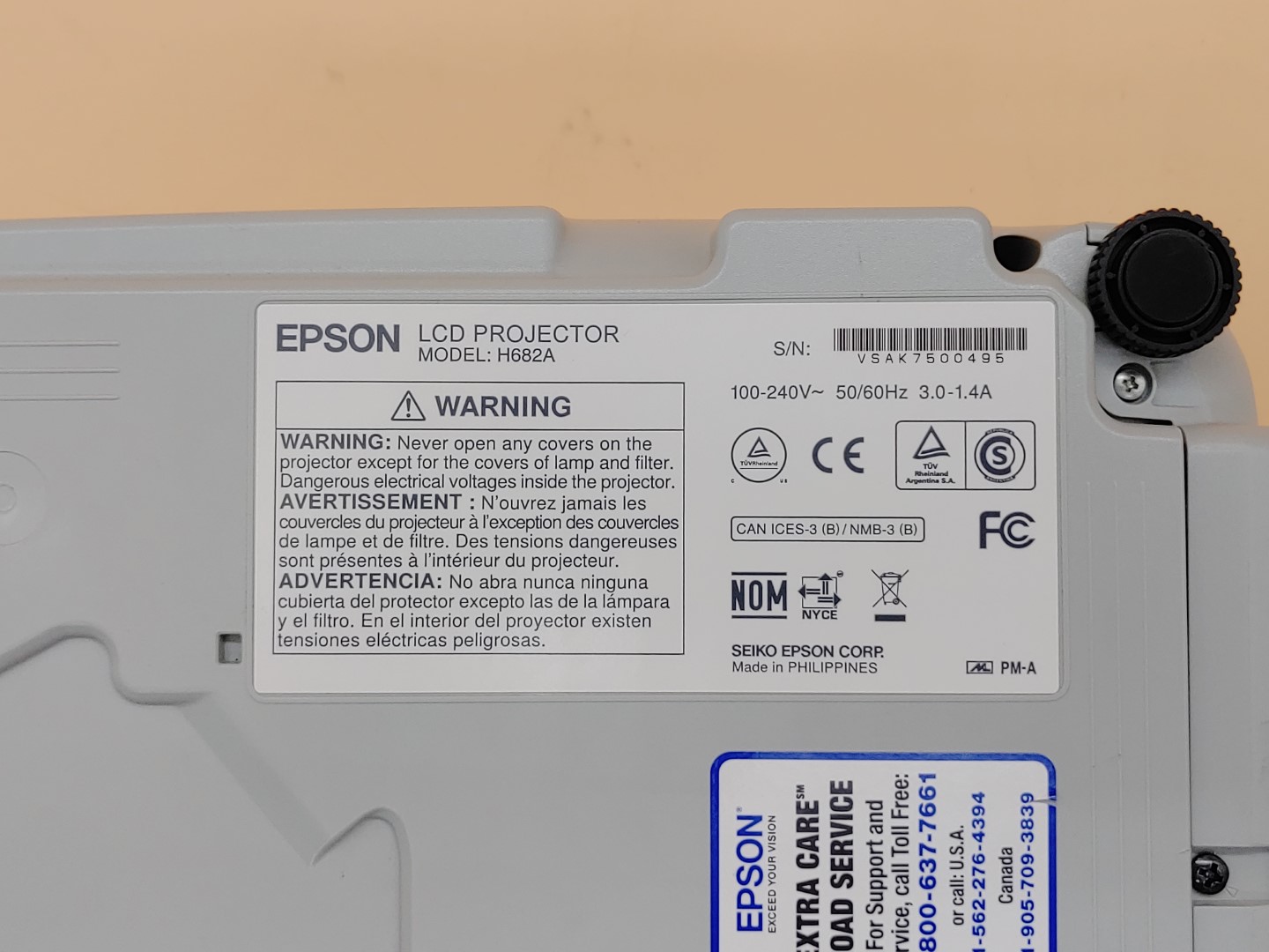 Epson PowerLite 965H H682A XGA 3LCD HDMI 3,500 ANSI Lumen Projector (491 HOURS) - Image 10