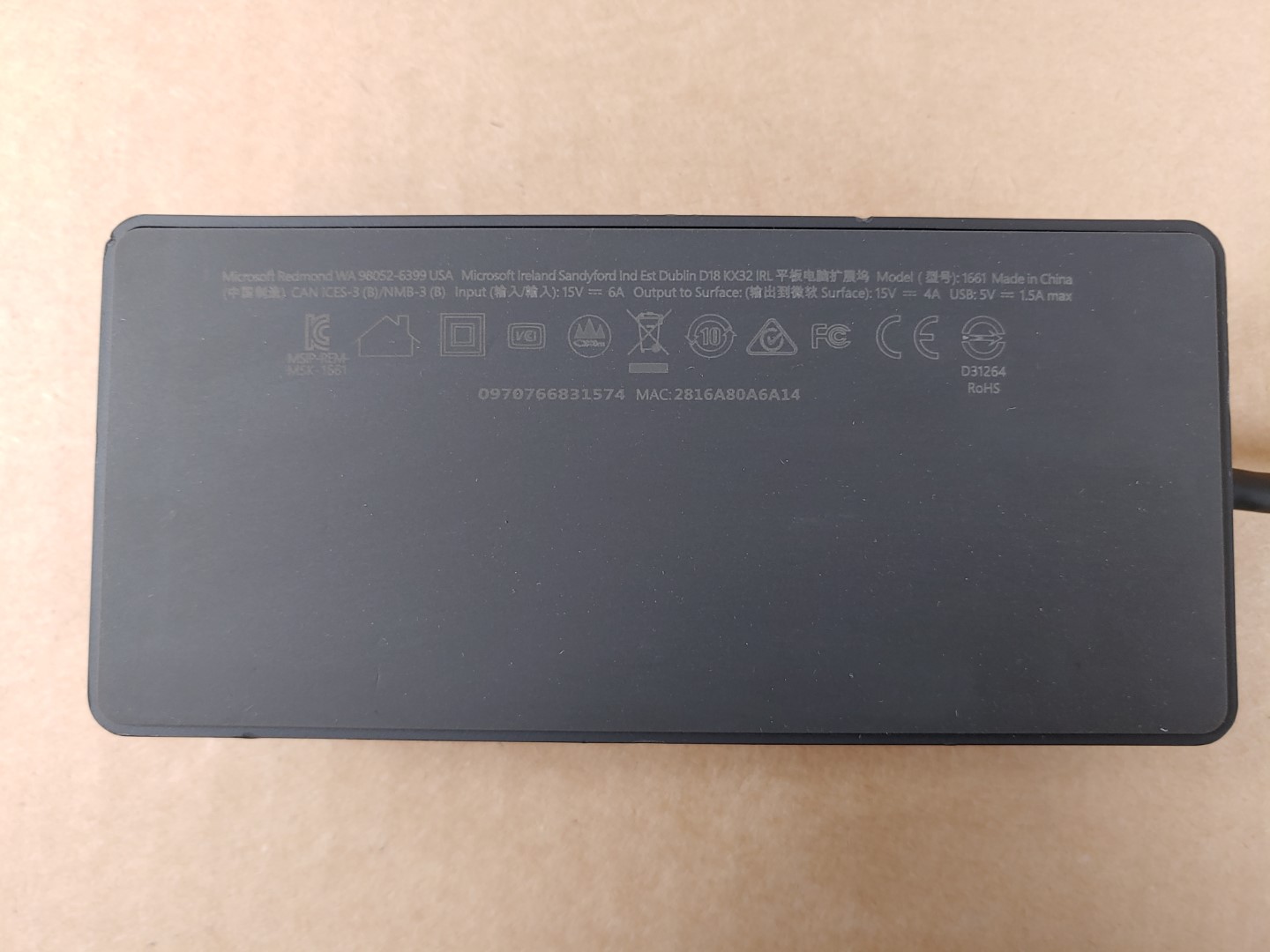 Microsoft 1661 Docking Station for Microsoft Surface Pro 3, 4, 5, 6 *No Adapter* - Image 4