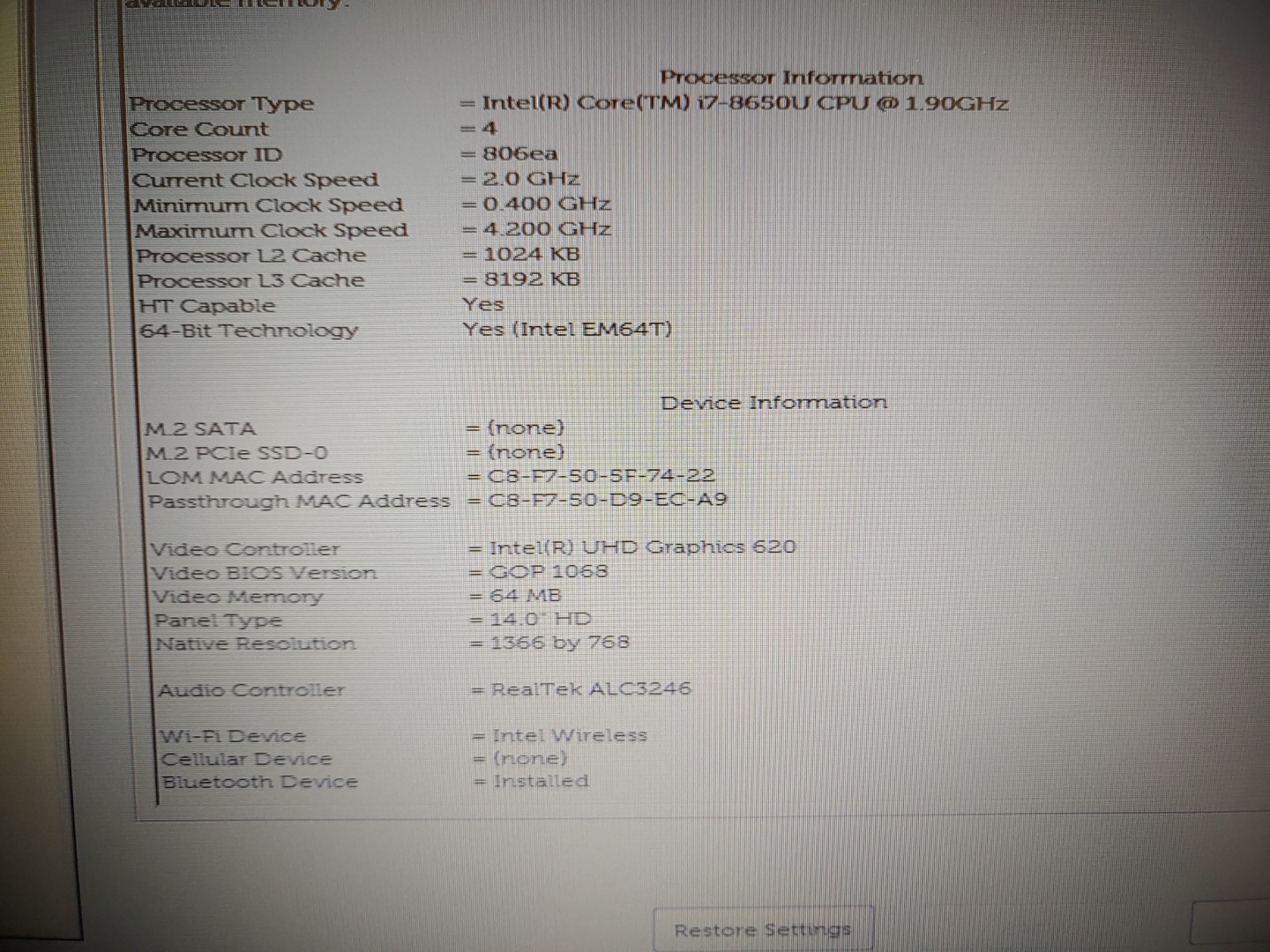 Dell Latitude 7490 14-inch Intel i7-8650U✔ *NO SSD/NO BATT/NO RAM/NO AC* *READ* - Image 10