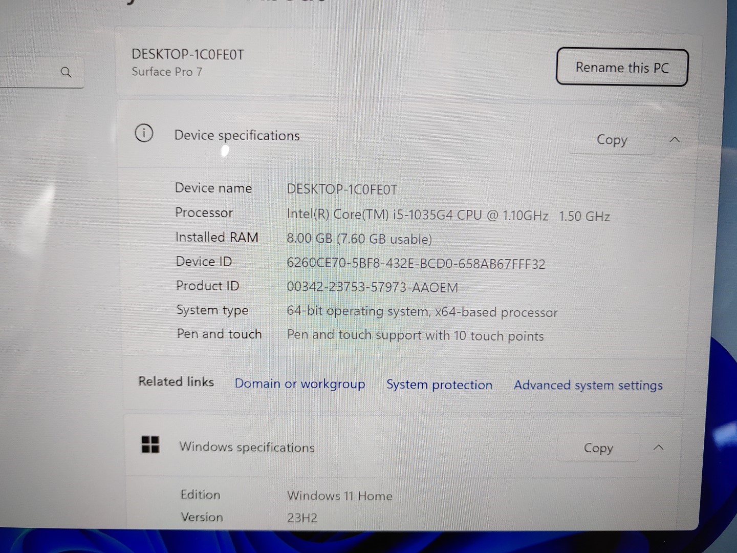 Microsoft Surface Pro 7 12.3" Touch i5-1035G4✔8GB✔128GB✔Win11Home✔*NO AC***READ* - Image 10