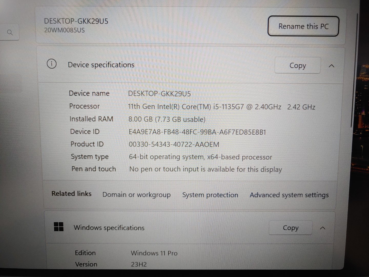 Lenovo ThinkPad T14s Gen2 14" Intel i5-1135G7✔8GB✔256GB✔Win11Pro✔*NO A/C* *READ* - Image 10