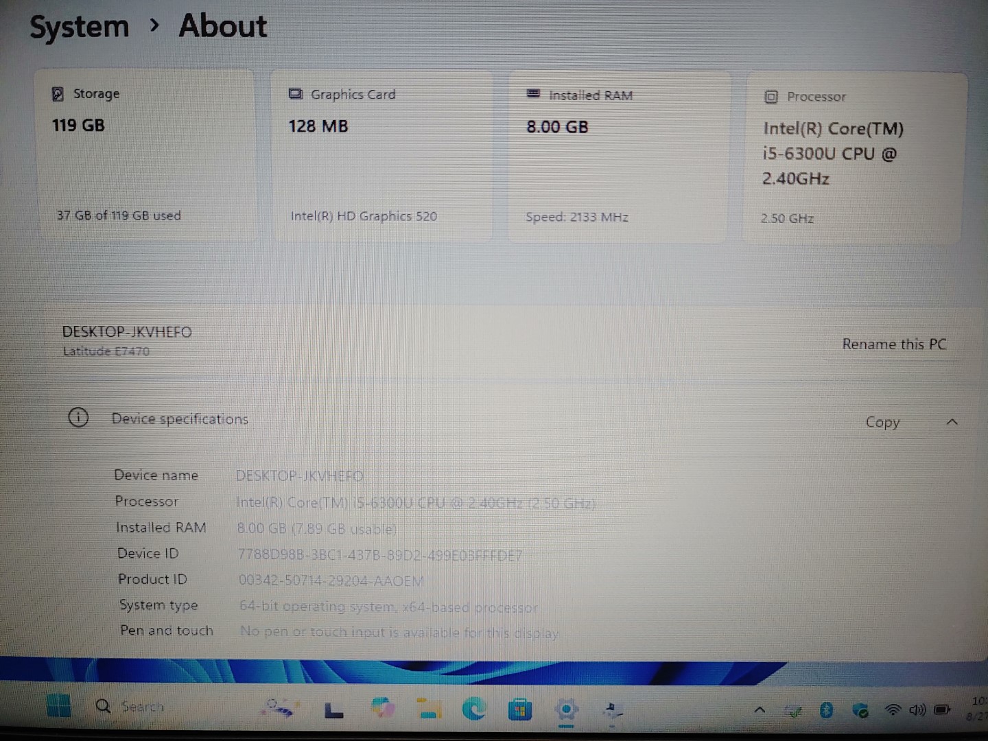 Dell Latitude E7470 14" Intel i5-6300U✔8GB RAM✔128GB SSD✔Win11Pro✔ **NO A/C** - Image 9