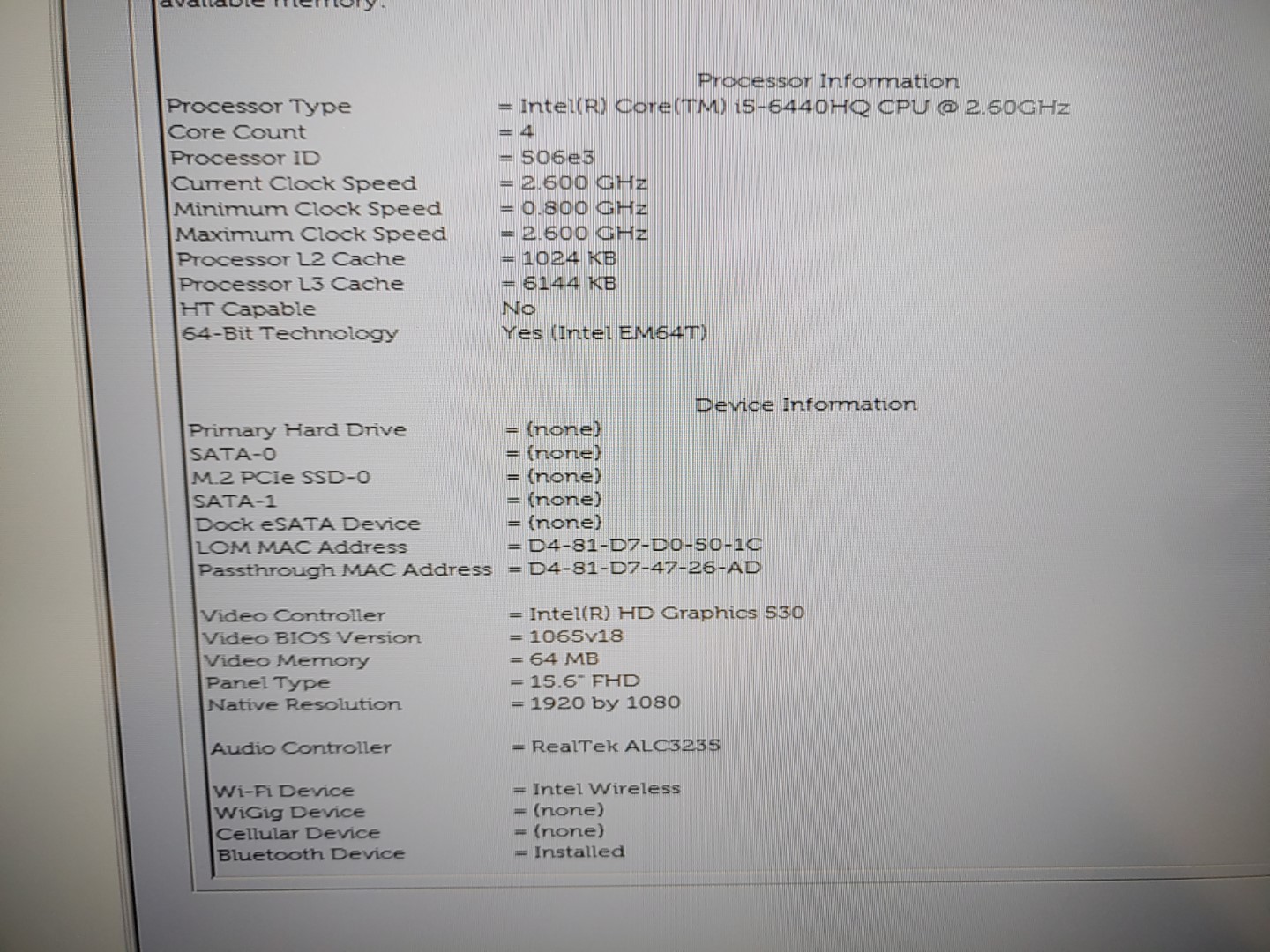 Dell Latitude E5570 15.6" Intel i5-6440HQ✔ **NO RAM/NO BATT/NO HDD/NO AC* *READ* - Image 11