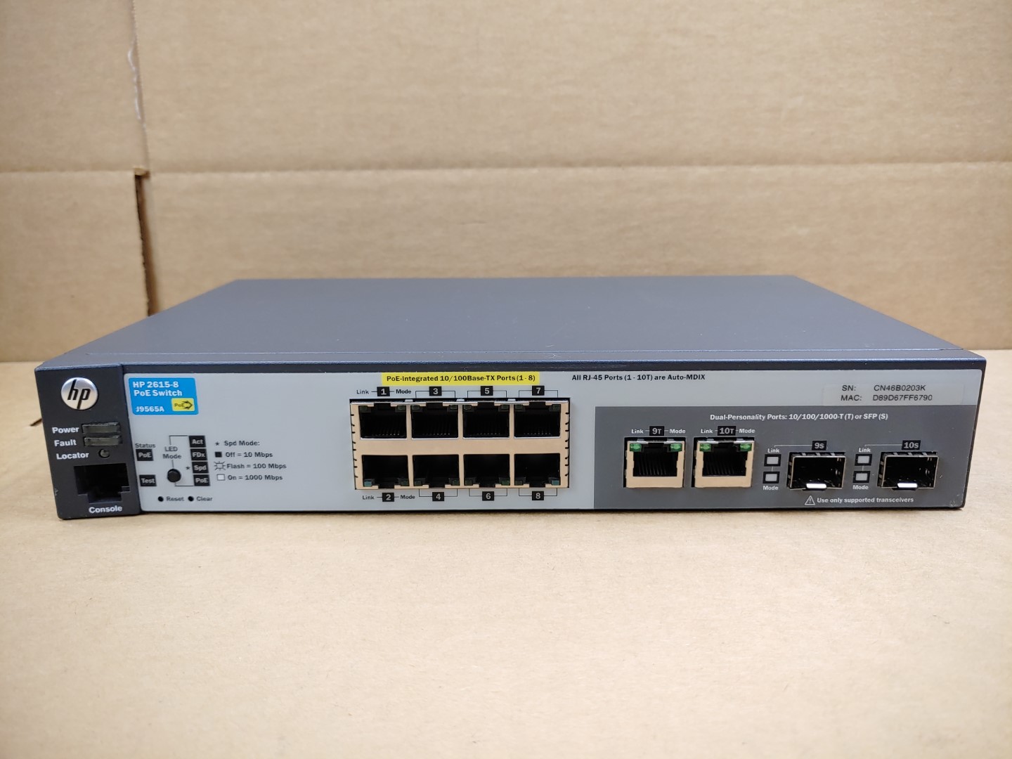 HP ProCurve 2615-8 PoE Switch J9565A w/ PSU + Shelf Bundle ✔✔✔ - Image 5