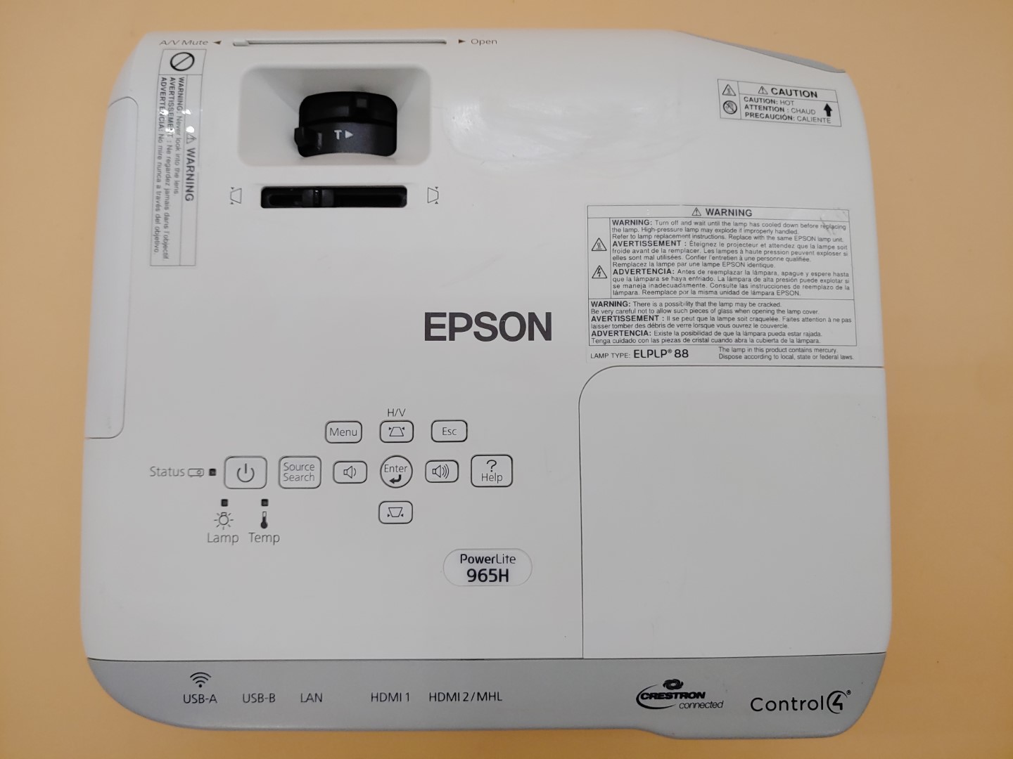 Epson PowerLite 965H H682A XGA 3LCD HDMI 3,500 ANSI Lumen Projector (2708 HOURS) - Image 8