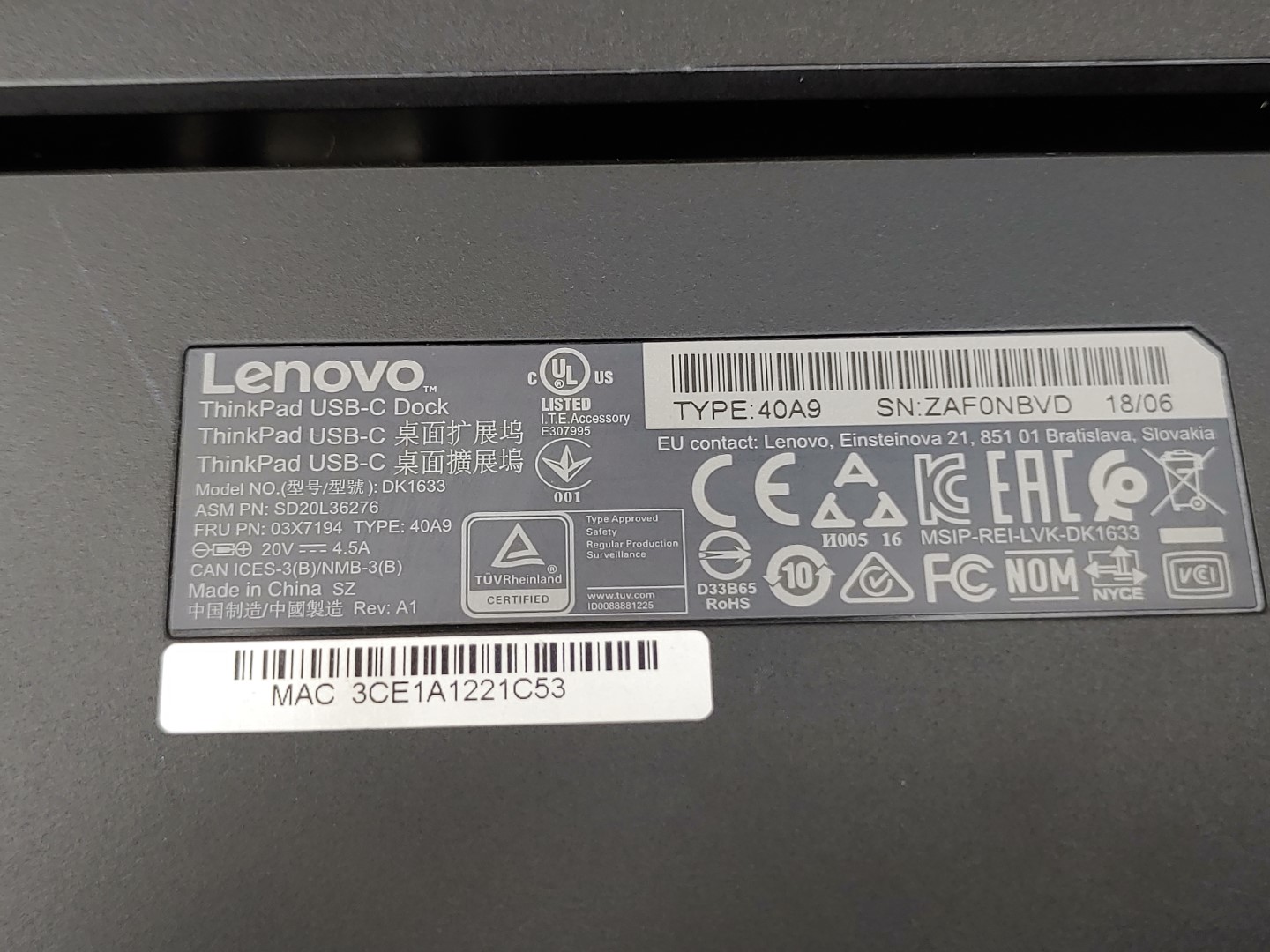 LOT of (3) Lenovo ThinkPad USB-C Dock Station USB 3.0 4K✔03X7194✔40A9 *NO A/C* - Image 7