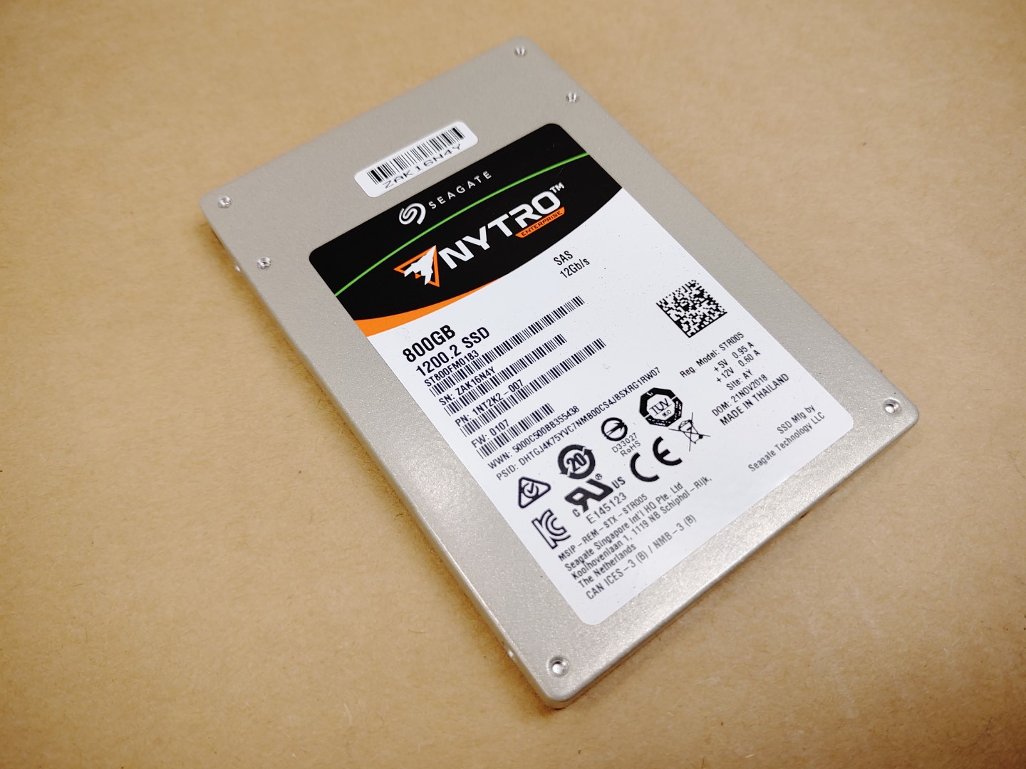Seagate NYTRO 800GB 2.5" 12Gb/s ST800FM0183 SAS Solid State Drive (1NT2K2-007) ✔