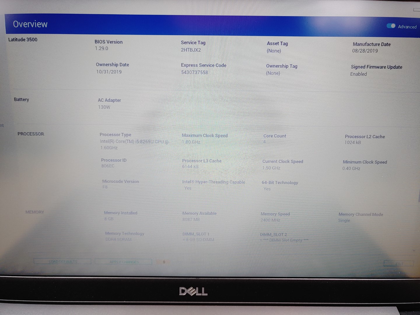 Dell Latitude 3500 15.6" Intel i5-8265U✔ *NO RAM/NO BATT/NO SSD/NO AC* *READ* - Image 11