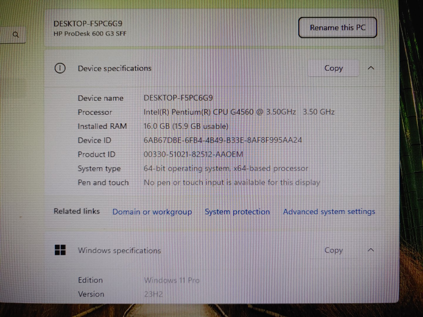 HP ProDesk 600 G3 SFF Intel Pentium Gold G4560✔16GB✔256GB + 500GB HDD✔Win11Pro✔ - Image 9