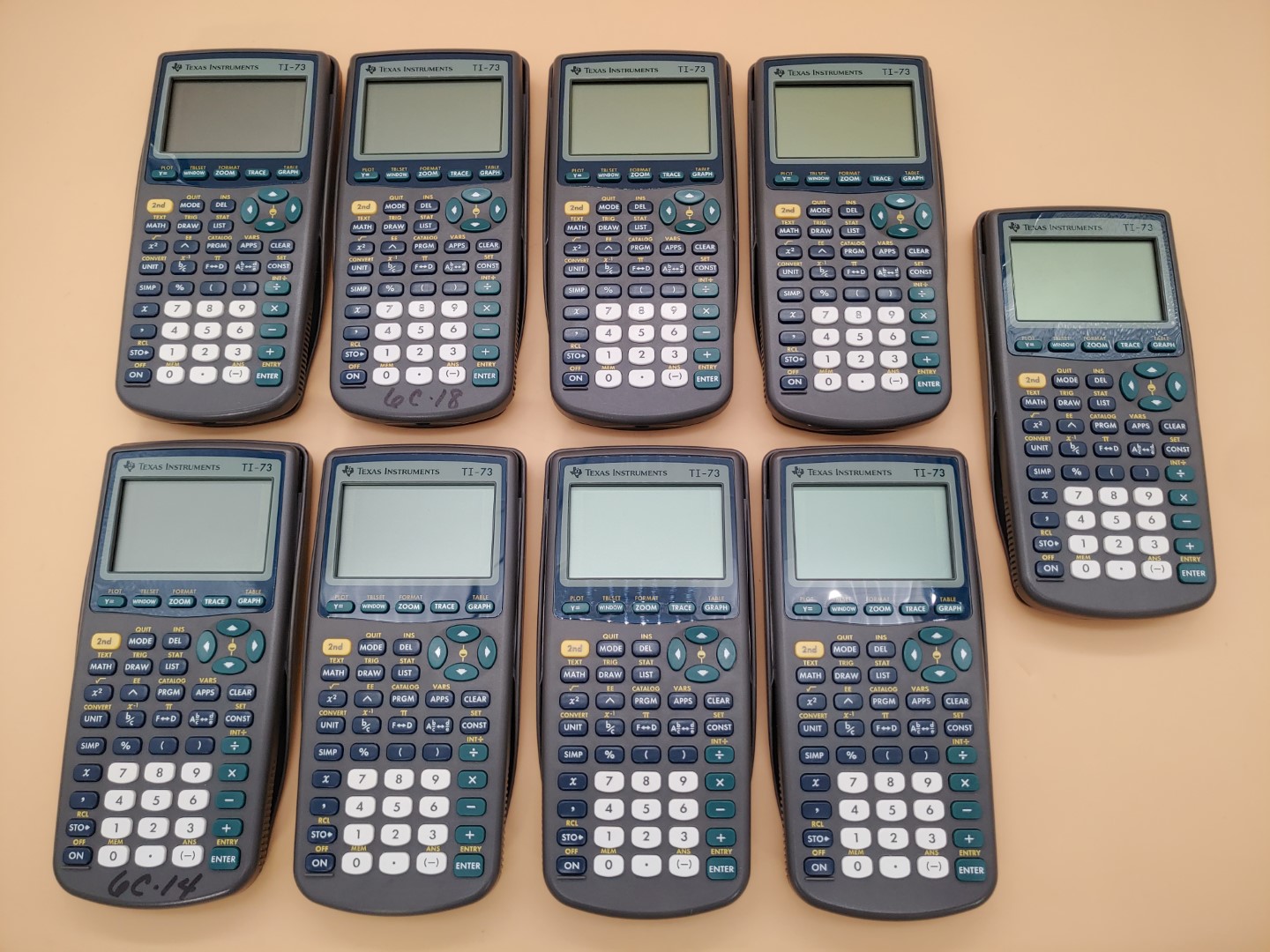 LOT of (9) Texas Instruments TI-73 Graphing Calculator w/ Covers ✔✔ **READ**