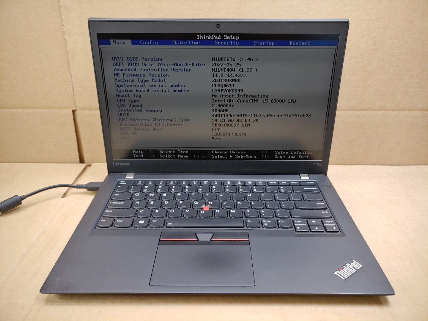 Lenovo ThinkPad T470s 14-inch Intel i5-6300U✔4GB RAM✔ *NO SSD / NO AC* *READ*