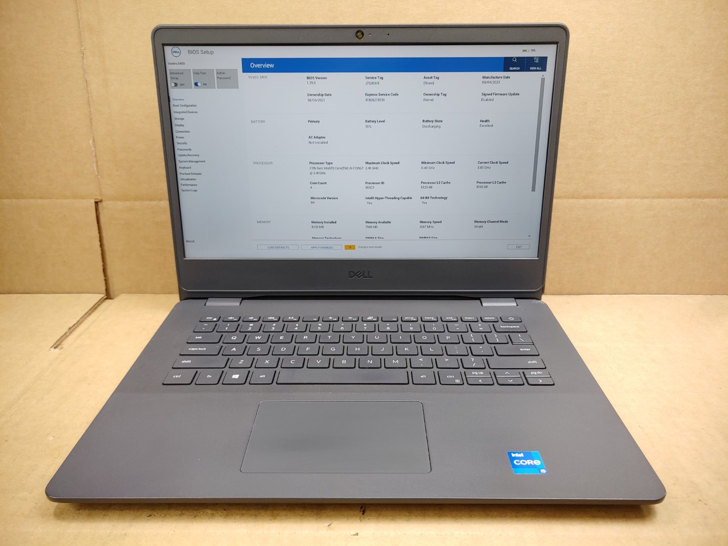 Dell Vostro 3400 14" Intel i5-1135G7✔8GB✔256GB SSD✔ **NO OS/NO AC** **READ**