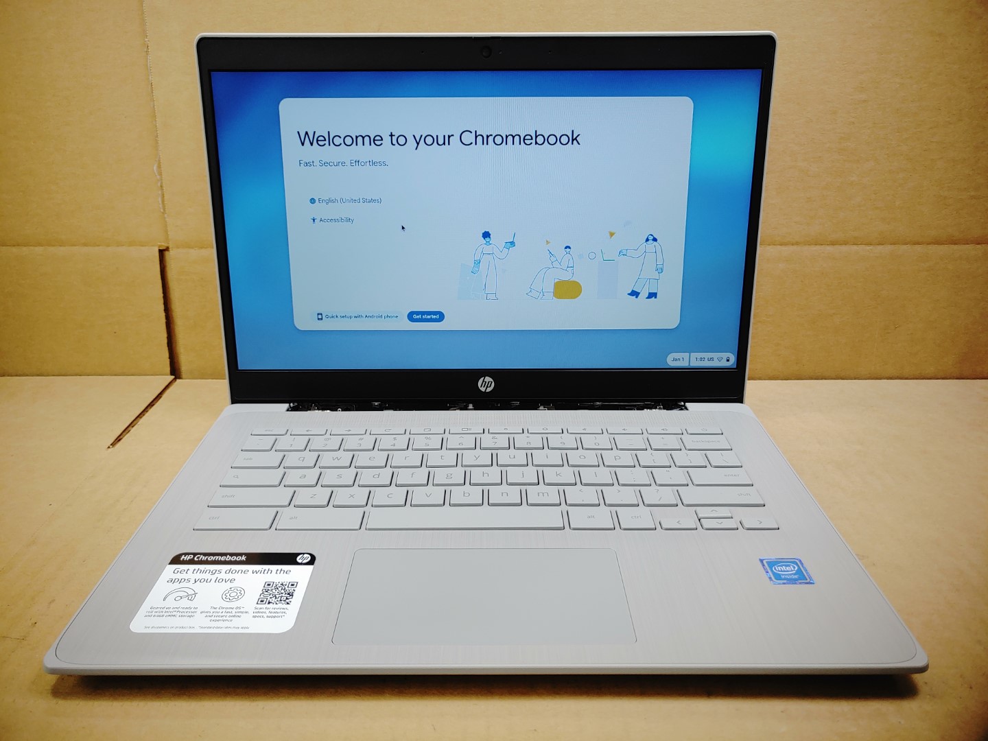 HP Chromebook 14a-ne0013dx 14" Celeron N4120✔4GB✔64GB eMMC✔ChromeOS✔*NO A/C*READ