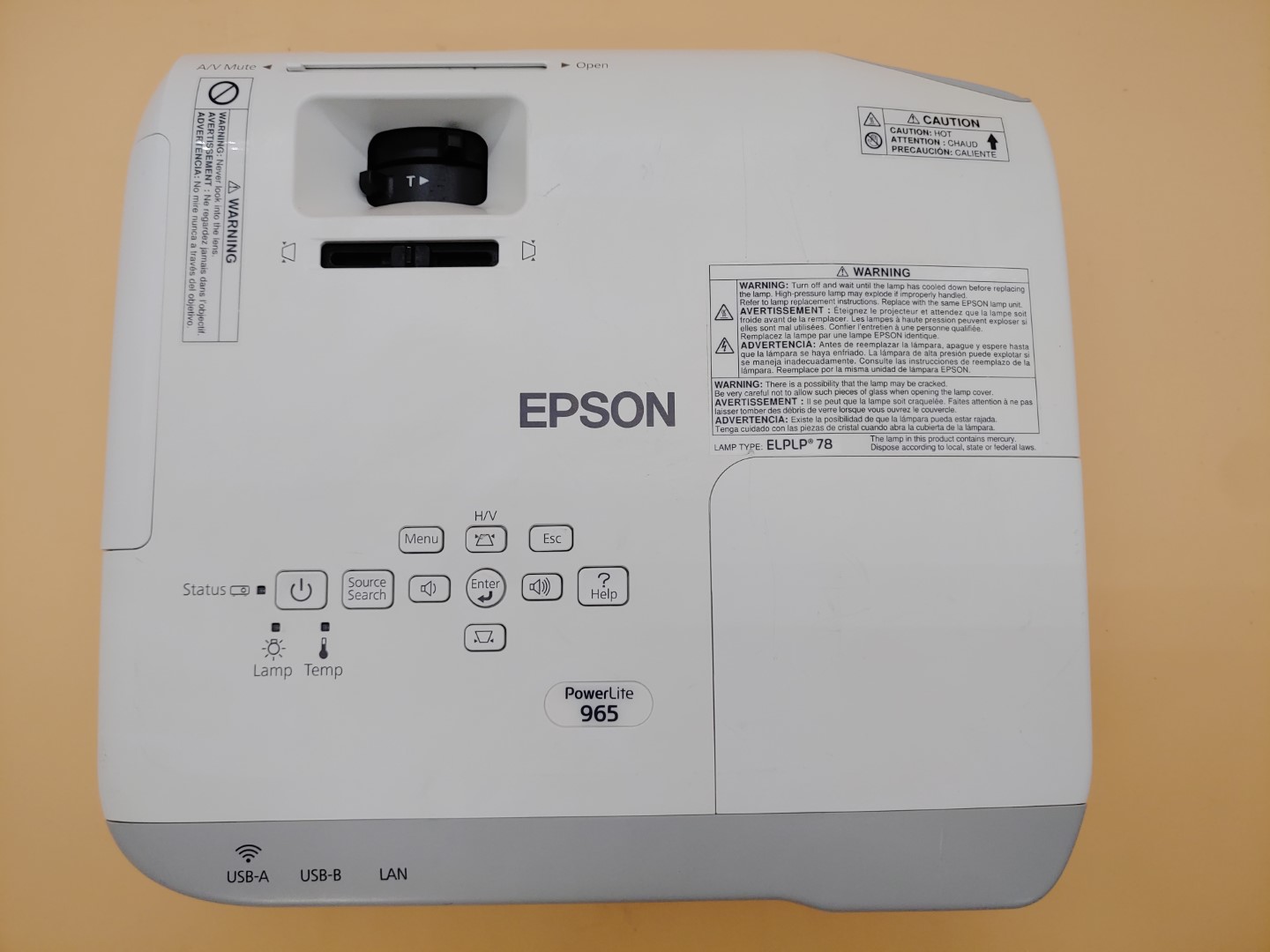 Epson PowerLite 965 H583A XGA 3LCD HDMI 3,500 ANSI Lumen Projector (1128 HOURS) - Image 8