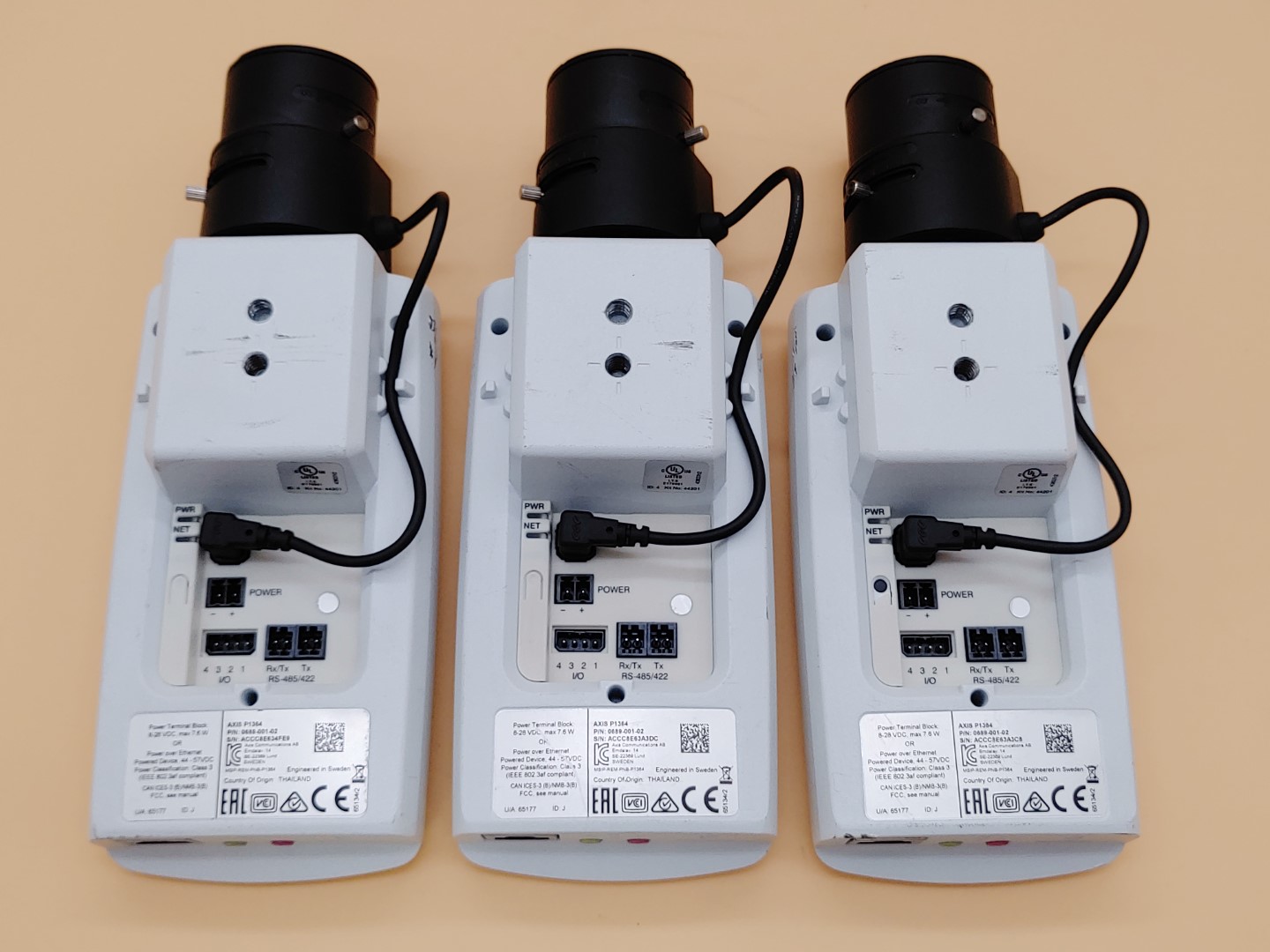 LOT of (3) AXIS P1364 720P Indoor Bullet IP Camera 0689-001-02 *UNTESTED/AS-IS* - Image 9