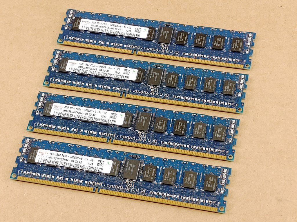Hynix 16GB 4x4GB 1Rx4 PC3L-10600R-9-11-C2 Server Ram HMT351R7CFR4A-H9