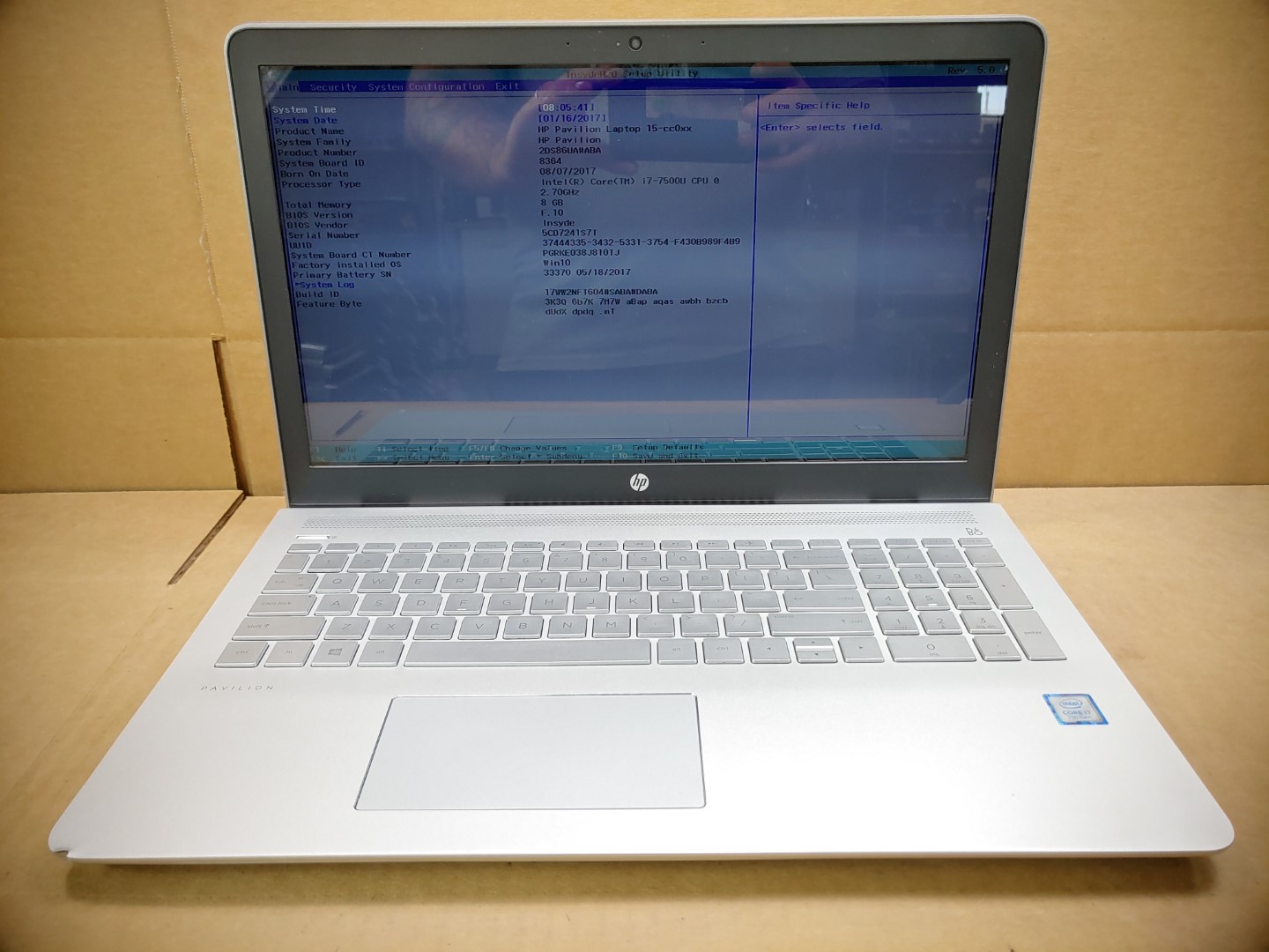 HP Pavilion 15-cc055od 15.6" Intel i7-7500U✔ **NO RAM/NO HDD/NO AC** **READ**