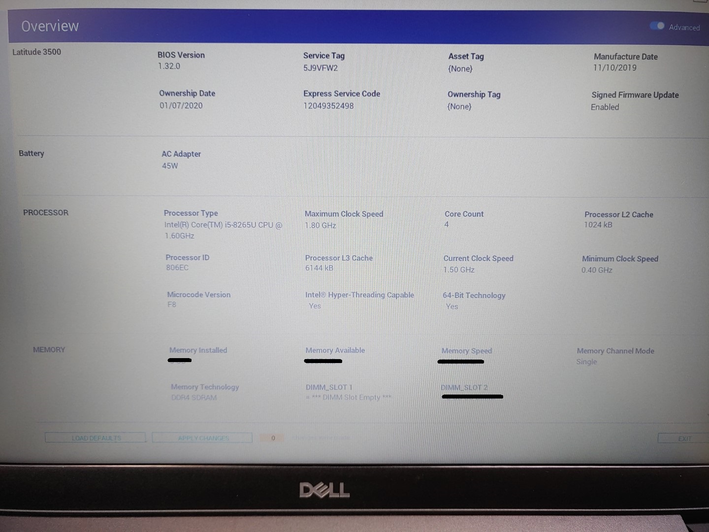 Dell Latitude 3500 15.6" Intel i5-8265U✔ *NO RAM/NO BATT/NO SSD/NO AC* ***READ** - Image 11