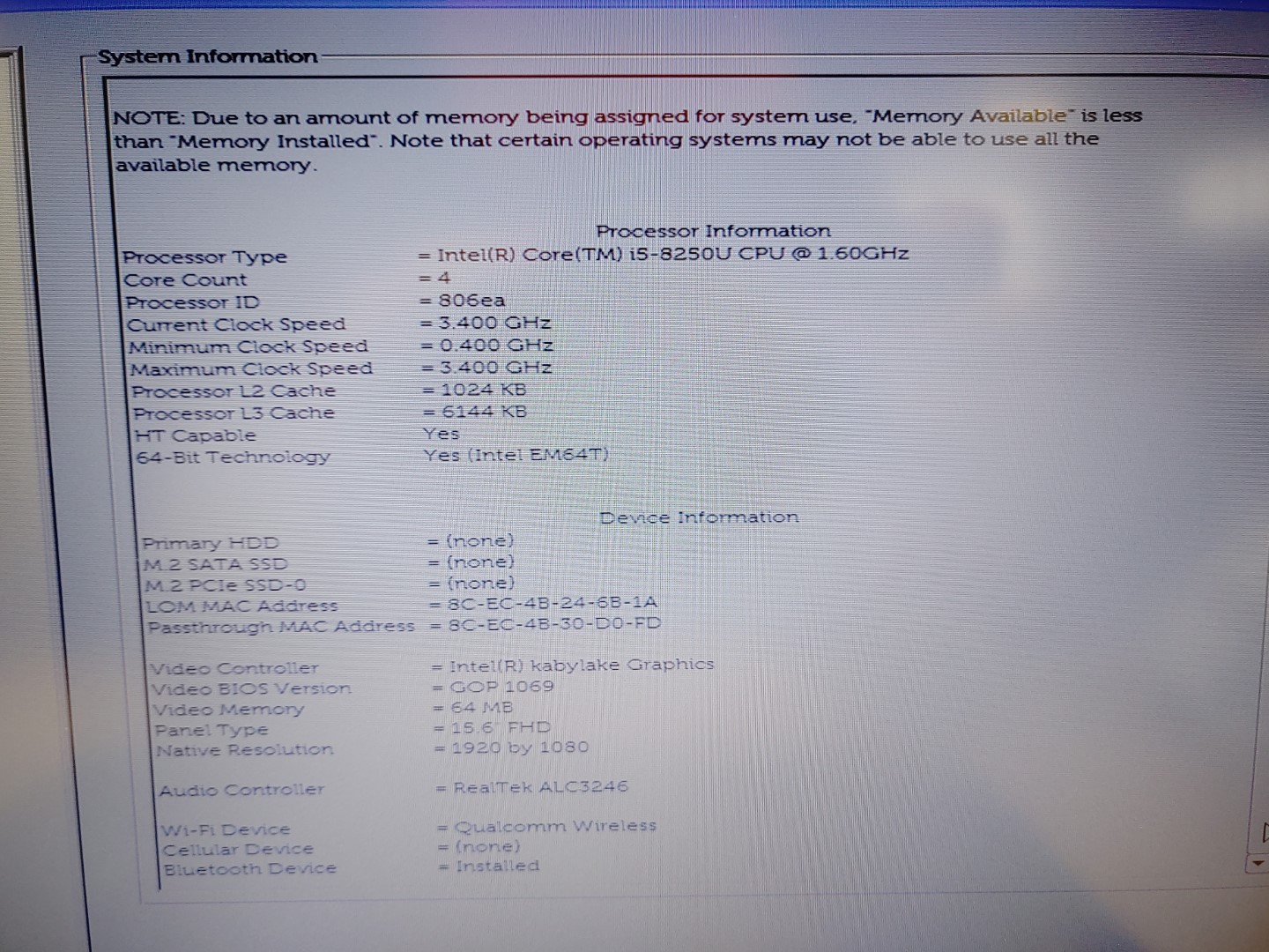 Dell Latitude 3590 15.6" Intel i5-8250U✔*NO RAM/NO SSD/NO BATT/NO AC* ***READ*** - Image 12