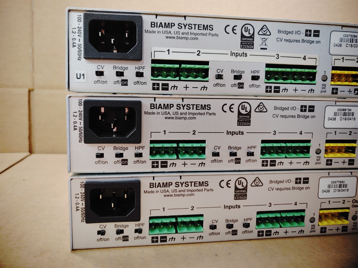 LOT of (3) Biamp AMP-A460H 4-Channel 60W Power Amplifier *UNTESTED/AS-IS* *READ* - Image 6