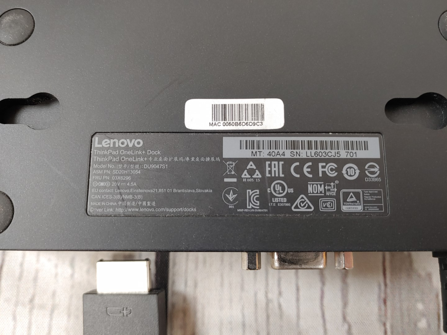 LOT of 4 - OEM Lenovo ThinkPad OneLink+ Plus Dock (DU9047S1)(03X6296) - NO A/C! - Image 6