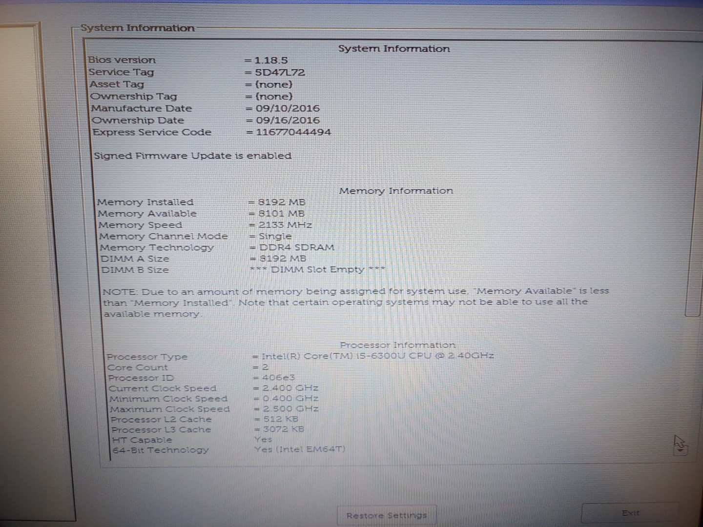 Dell Latitude E7470 14" Intel i5-6300U✔8GB✔128GB SSD✔ *NO BATT/ NO OS/ NO A/C* - Image 9