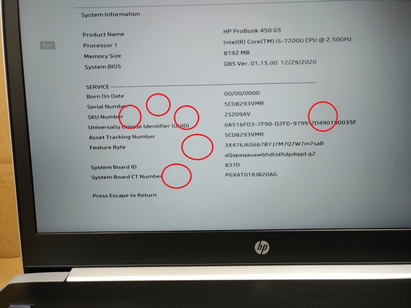 HP ProBook 450 G5 14-inch Intel i5-7200U✔ **NO RAM/ NO SSD/ NO AC** **READ** - Image 9