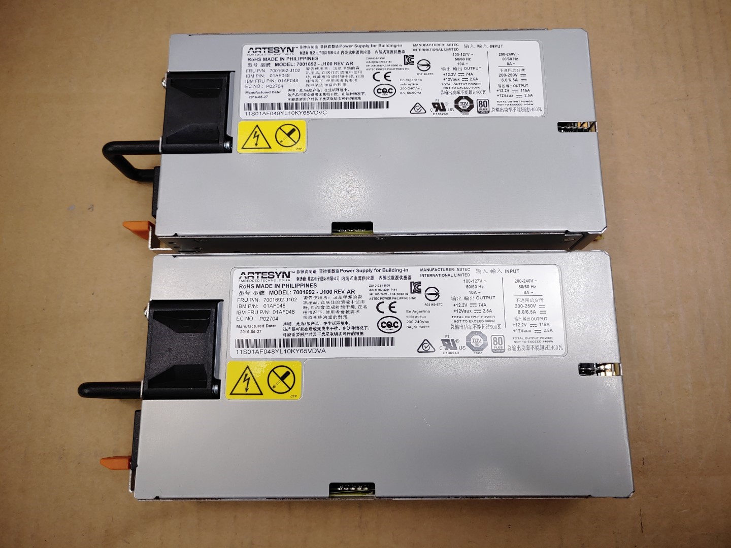 LOT of (2) IBM 7001692-J100 1400W 80+ Platinum Power Supply 01AF048 ✔✔✔ - Image 6