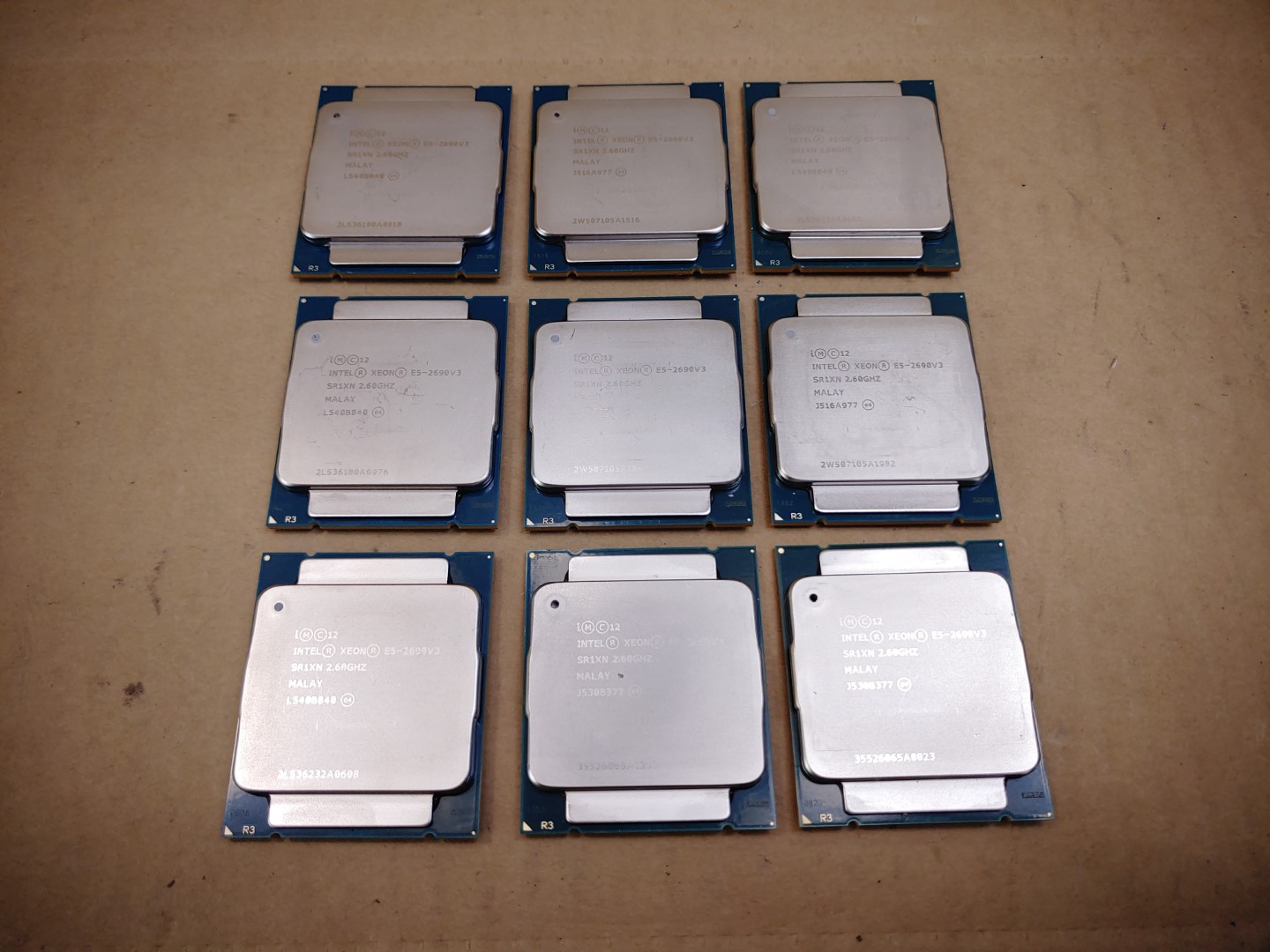 LOT of (9) Intel Xeon E5-2690 V3 2.6GHz (SR1XN) 12-Core 30MB LGA2011-3 CPU ✔✔✔✔
