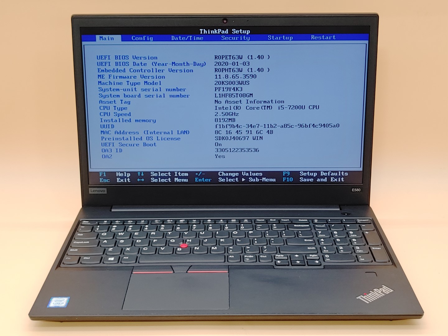 Lenovo ThinkPad E580 15.6" Intel i5-7200U✔ **NO RAM/ NO HDD/ NO AC** *READ*