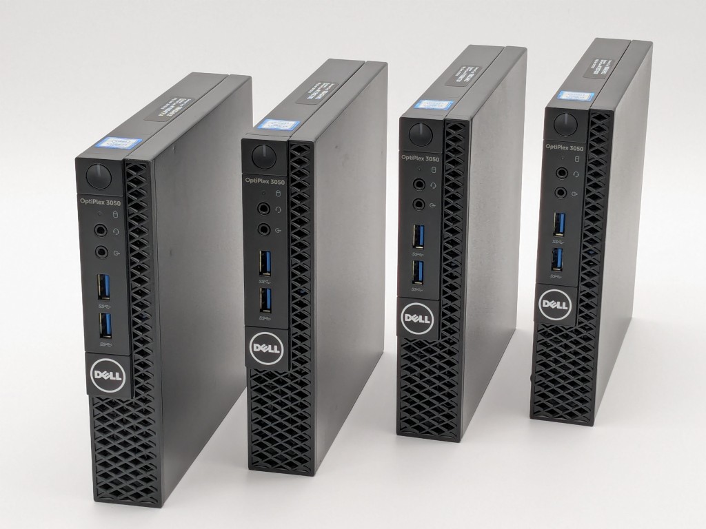 4 QTY : Dell Optiplex 3050 Micro Intel i3-7100T 3.40GHz 8GB 128GB SSD - No AC/OS