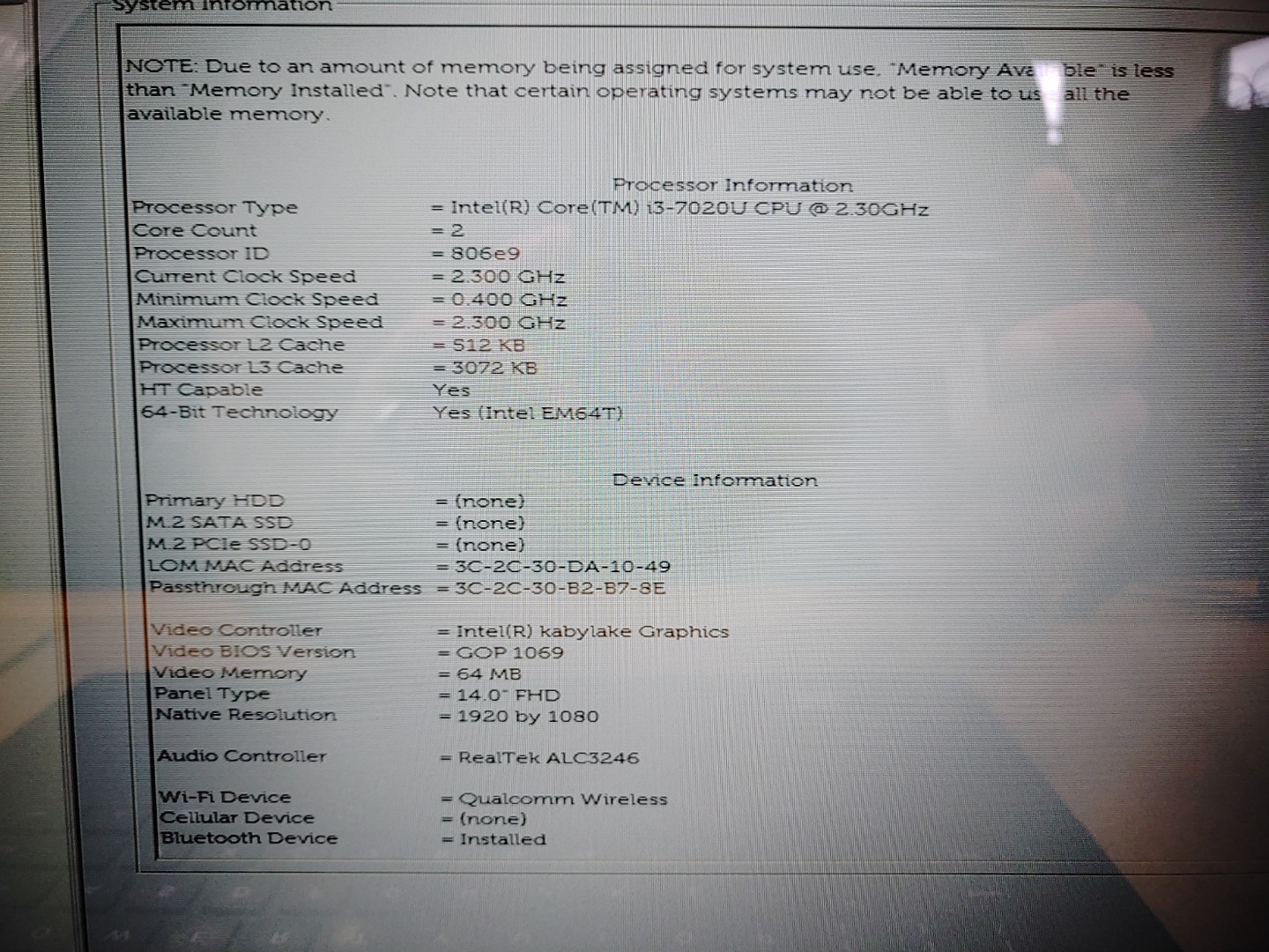 Dell Latitude 3490 14" Touch Intel i3-7020U✔8GB✔ **NO HDD/NO AC** **READ** - Image 11