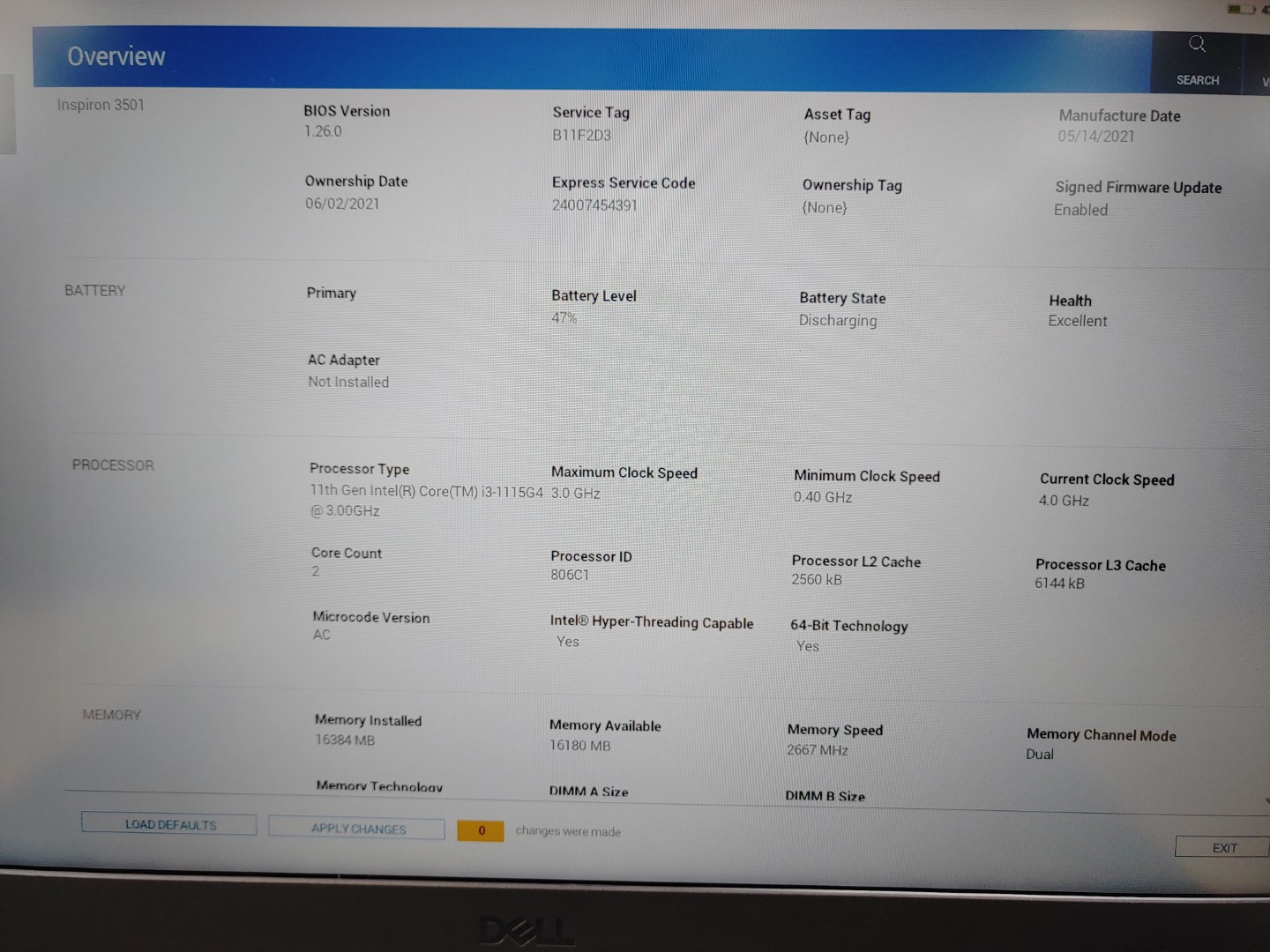 Dell Inspiron 3501 15.6" Intel i3-1115G4✔16GB✔256GB SSD✔ *NO OS/AC* **READ** - Image 10