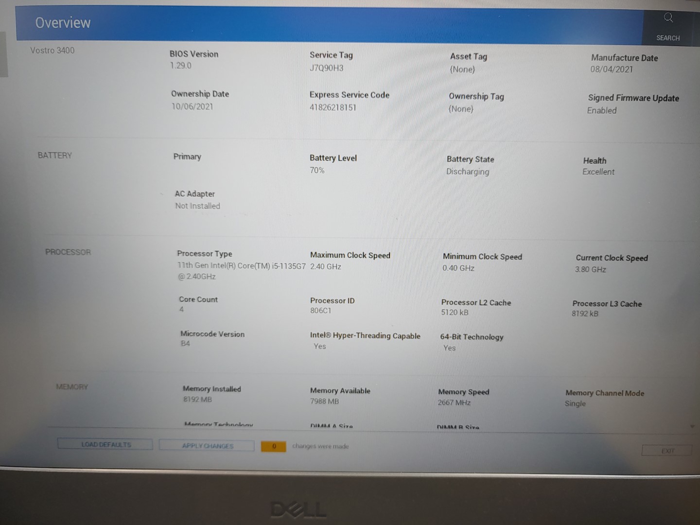 Dell Vostro 3400 14" Intel i5-1135G7✔8GB✔256GB SSD✔ **NO OS/NO AC** **READ** - Image 10