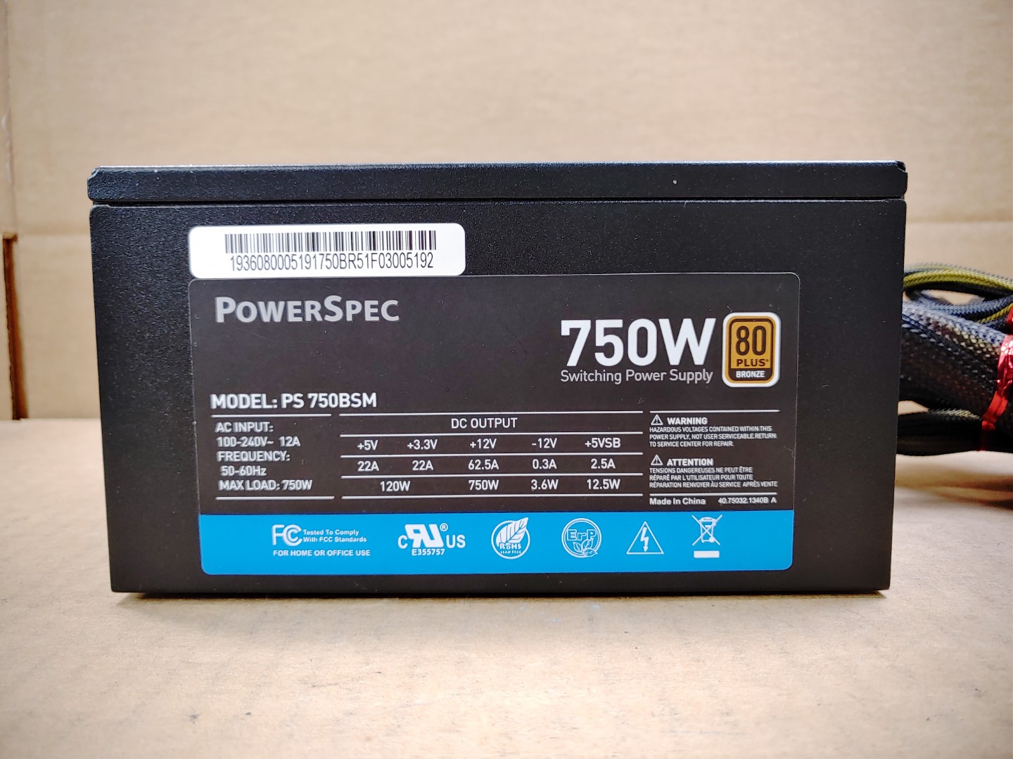 PowerSpec PS750BSM 750W 80+ Bronze 4x PCIE Semi-Modular Gaming PC ATX12V PSU ✔✔✔ - Image 8