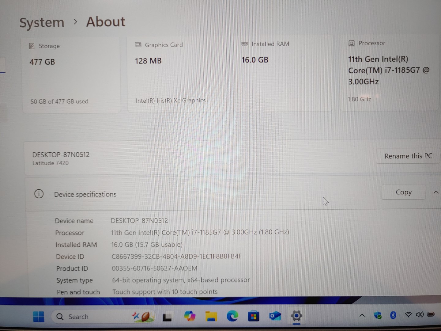 Dell Latitude 7420 14" i7-1185G7✔16GB✔512GB NVMe✔Win11Pro✔ *NO A/C* ***READ*** - Image 11