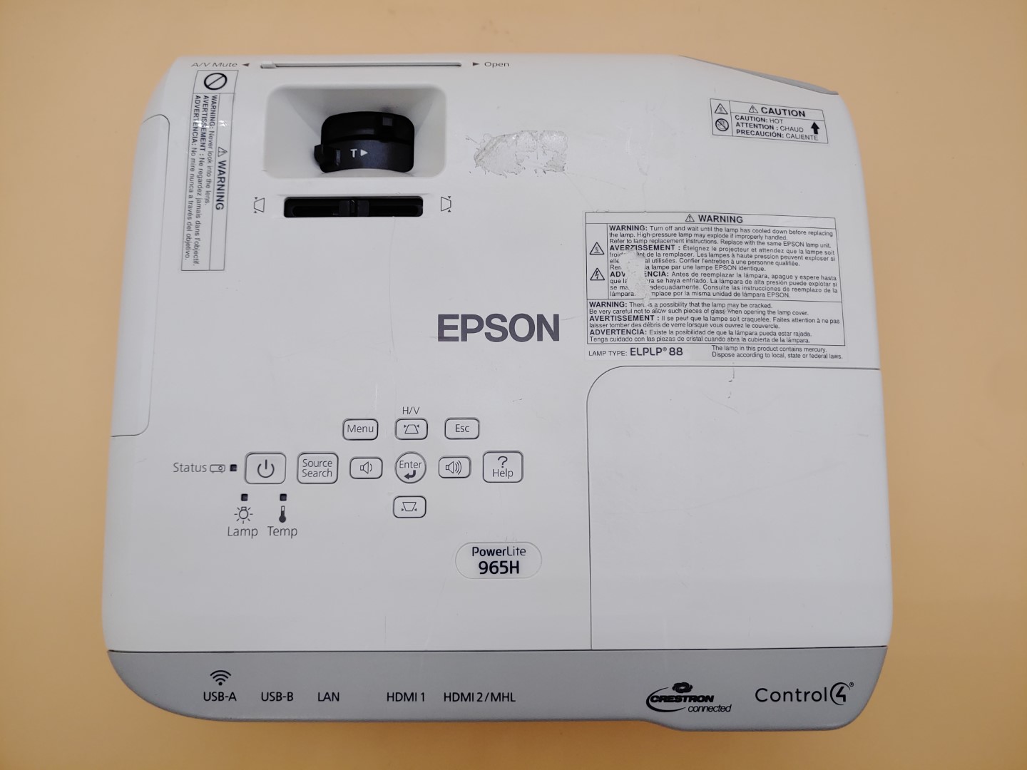 Epson PowerLite 965H H682A XGA 3LCD HDMI 3,500 ANSI Lumen Projector (2594 HOURS) - Image 8