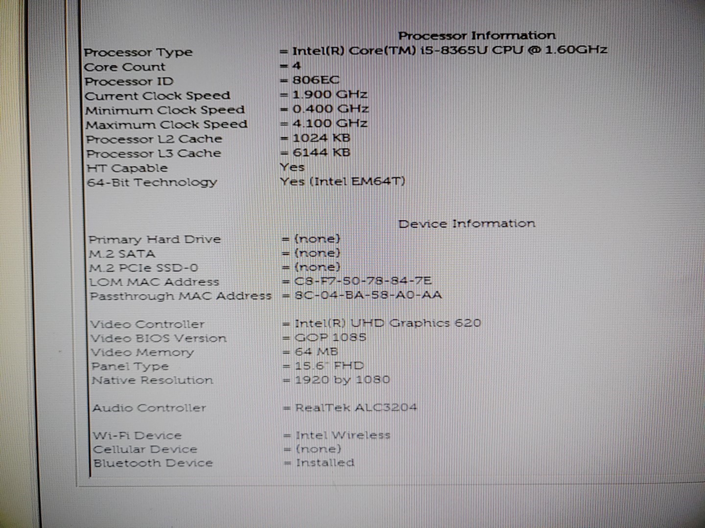 Dell Latitude 5500 15.6" i5-8365U✔ *NO SSD/NO RAM/NO BATT/NO AC* *BROKEN SCREEN* - Image 10
