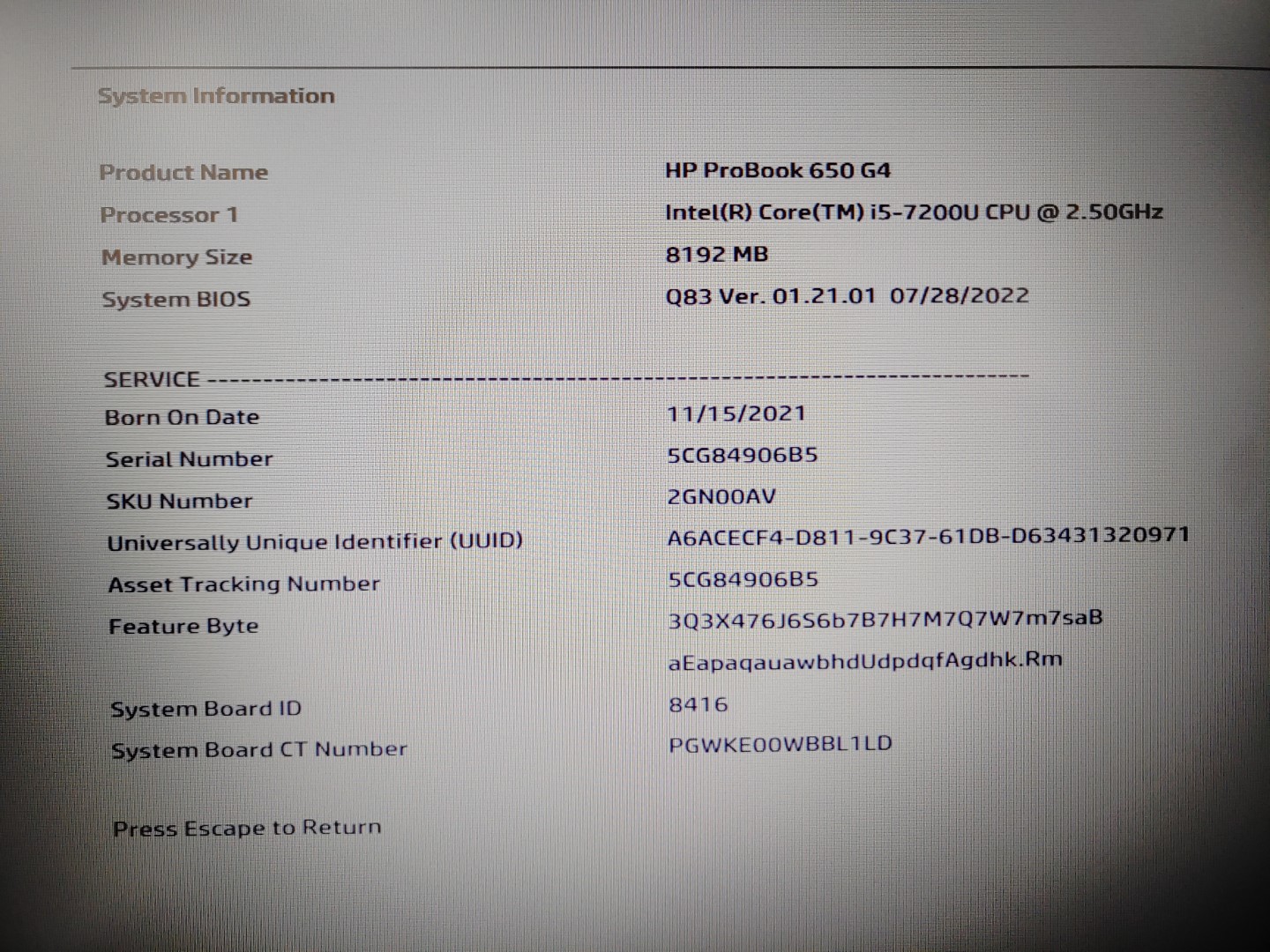 HP ProBook 650 G4 15.6" Intel i5-7200U✔8GB RAM✔ *NO HDD/NO OS/NO AC* - Image 9