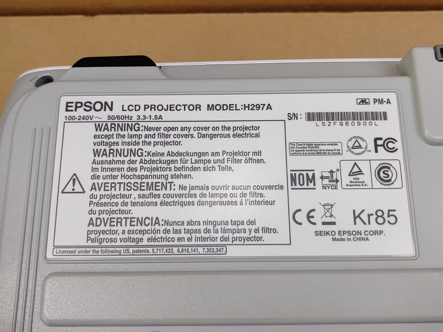 Epson PowerLite 825 H297A XGA 3LCD VGA 3,000 Lumen Projector (662 HOURS) ✔✔✔ - Image 8
